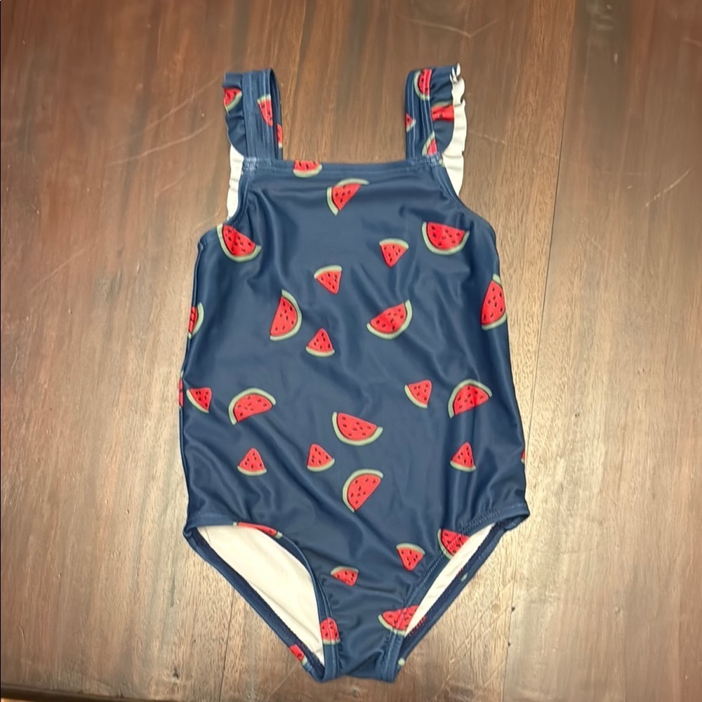 Carter blue swimsuit with watermelon print size 2T